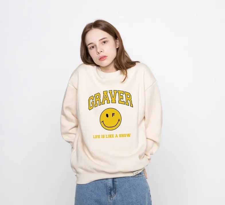 GRAVER  |[GRAVER]★ARCH LOGO LIFE DOT SMILE SWEATSHIRT