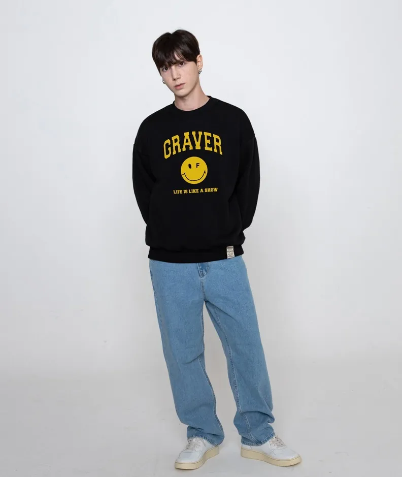 GRAVER  |[GRAVER]★ARCH LOGO LIFE DOT SMILE SWEATSHIRT