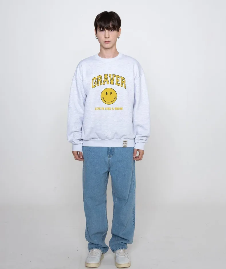 GRAVER  |[GRAVER]★ARCH LOGO LIFE DOT SMILE SWEATSHIRT