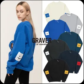 GRAVER  |[GRAVER]★ELBOW SQUARE SMILE SWEATSHIRT