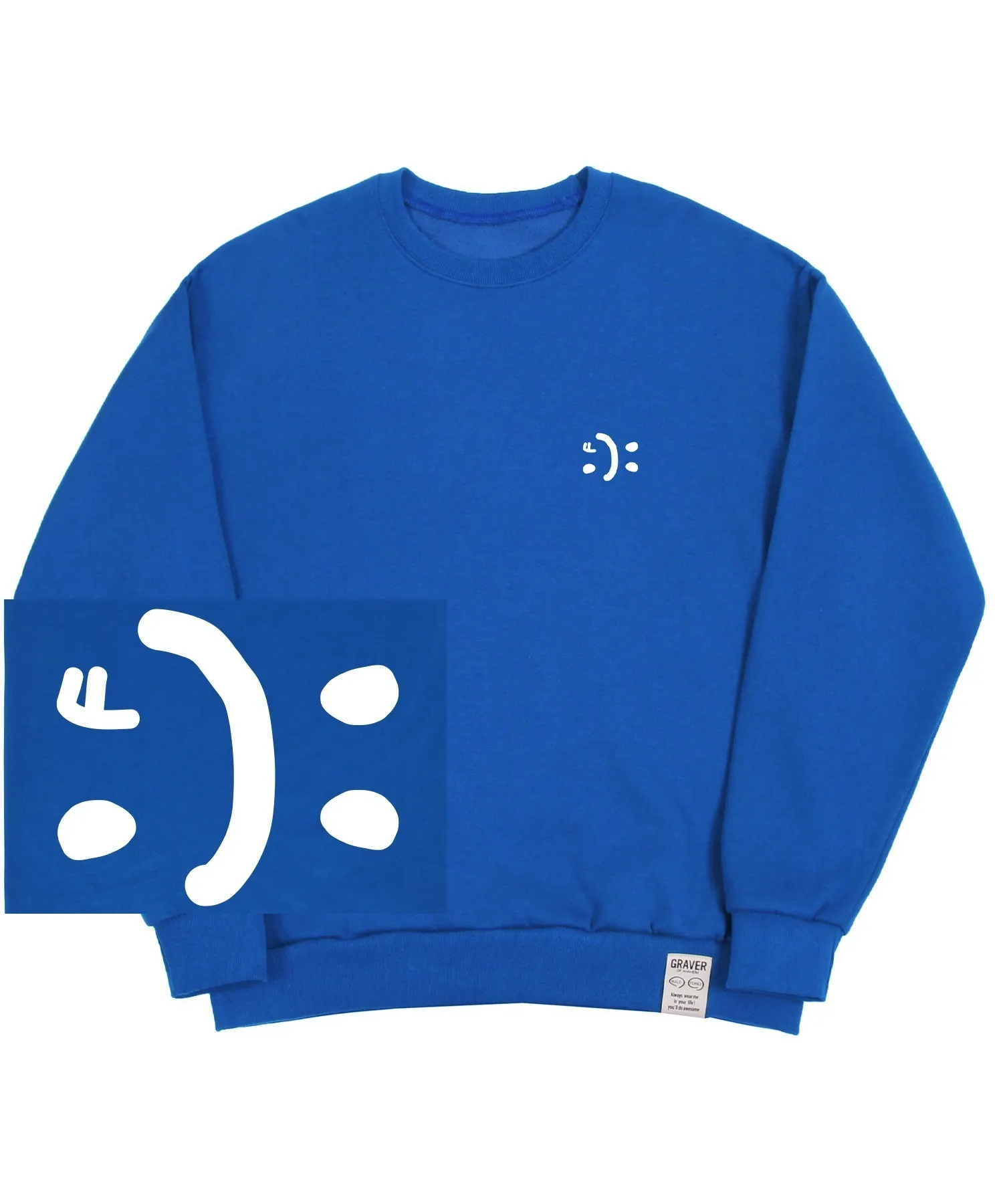 GRAVER  |[GRAVER]★SMALL DOUBLE DRAWING SMILE SWEATSHIRT