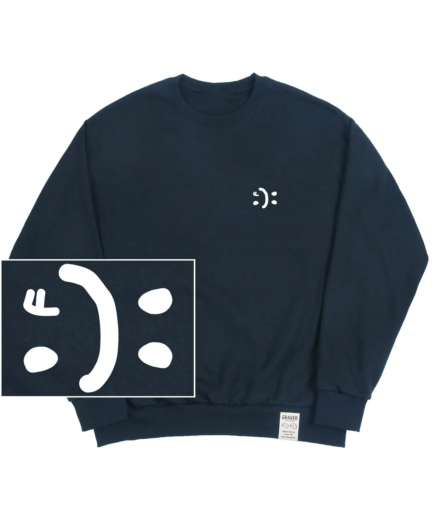 GRAVER  |[GRAVER]★SMALL DOUBLE DRAWING SMILE SWEATSHIRT