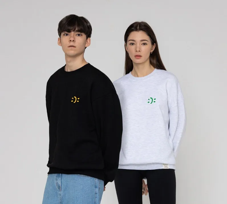 GRAVER  |[GRAVER]★SMALL DOUBLE DRAWING SMILE SWEATSHIRT