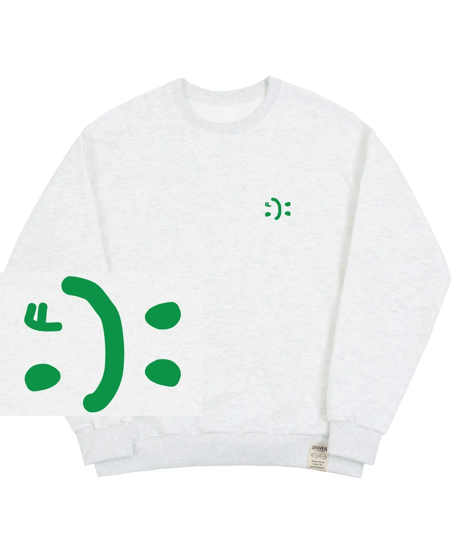 GRAVER  |[GRAVER]★SMALL DOUBLE DRAWING SMILE SWEATSHIRT