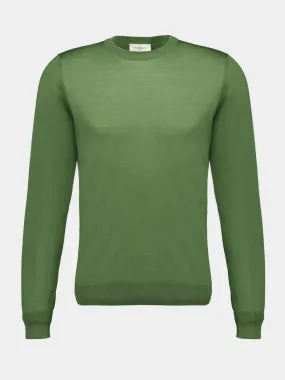 Green Crewneck Cashmere Sweater