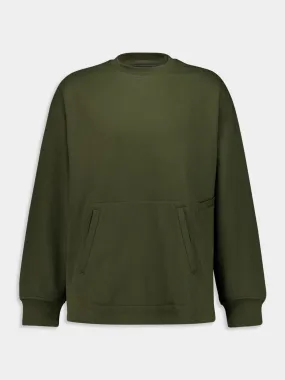 Green Loose Crew Sweater