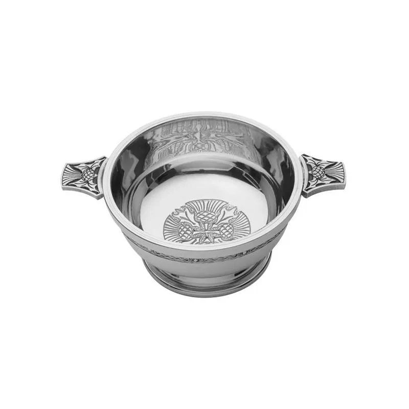 Handmade Pewter Quaich | 4 | Thistles