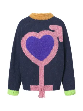 Heart Sweater - Navy