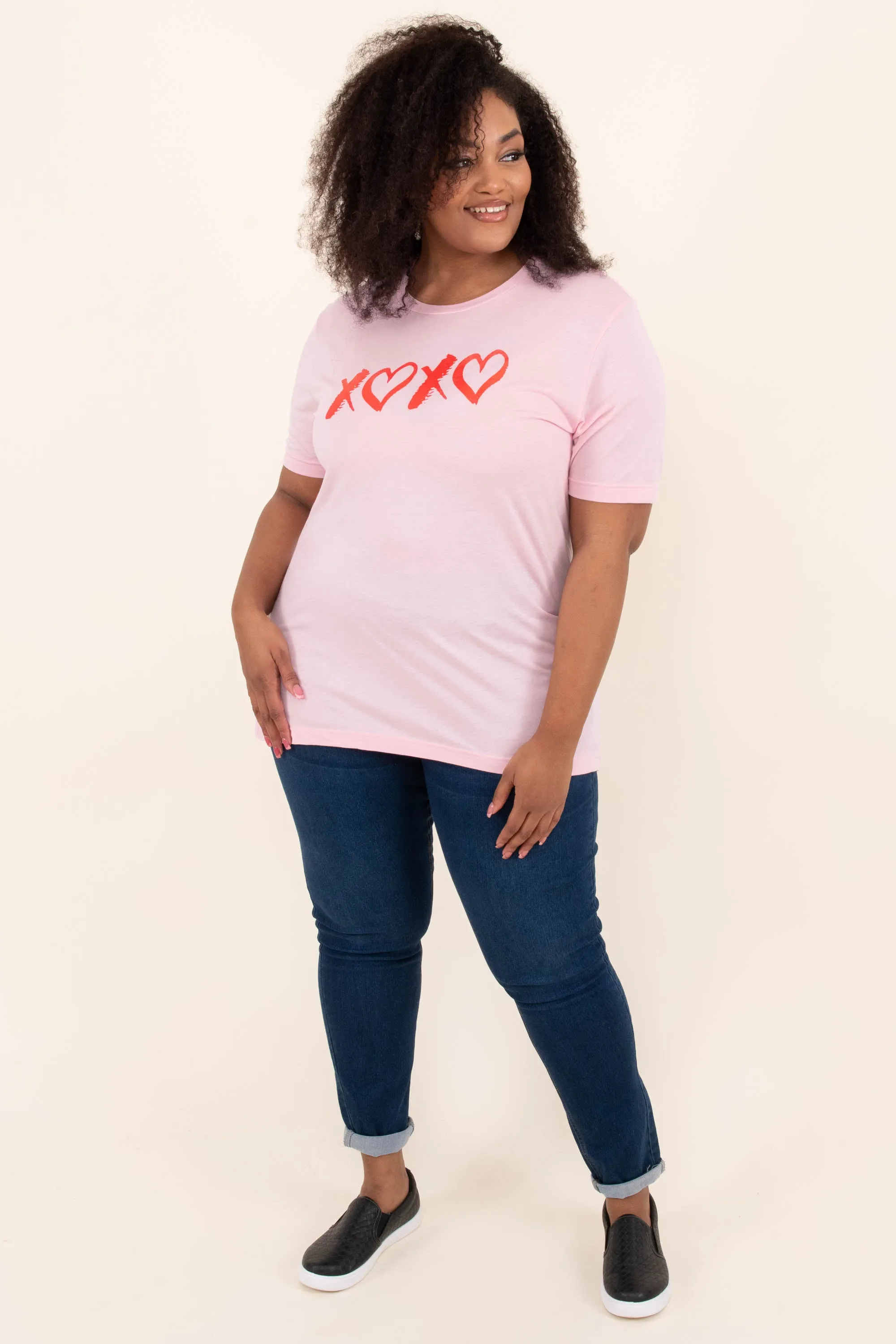 Hearts And Kisses Tee, Pink