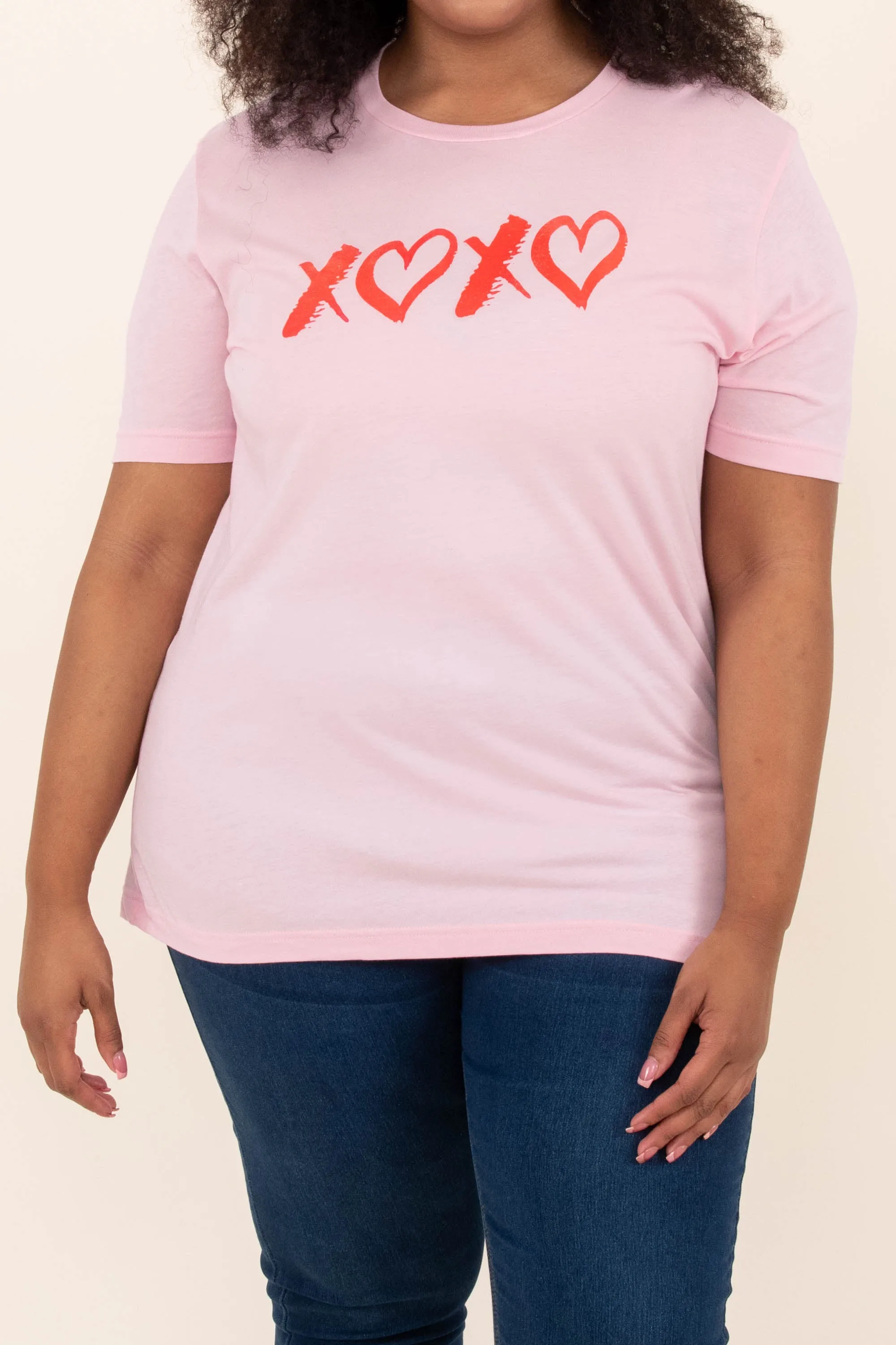 Hearts And Kisses Tee, Pink