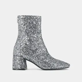 Heeled boots in anthracite glitter