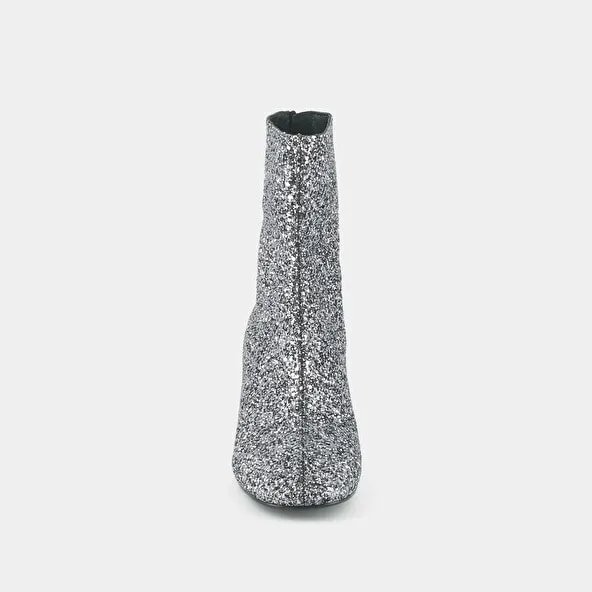 Heeled boots in anthracite glitter