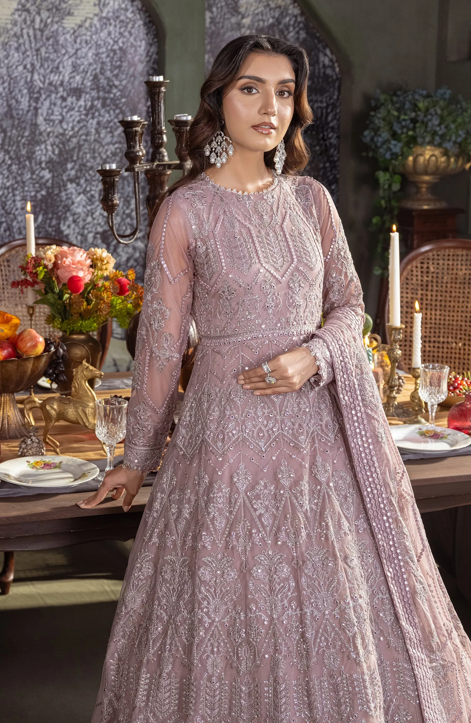 Heritage by Zarif Embroidered Net Unstitched 3Pc Suit ZHF 03 MERAKI