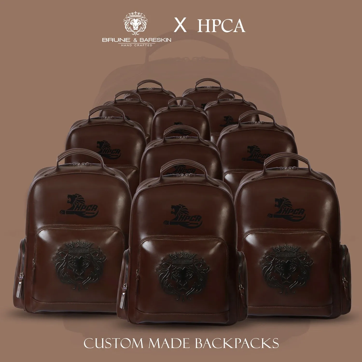 Himachal Pradesh Cricket Academy 2022 Custom Made Bulk Order Leather Dark Brown Backpack(Reference Price for 1 Unit)