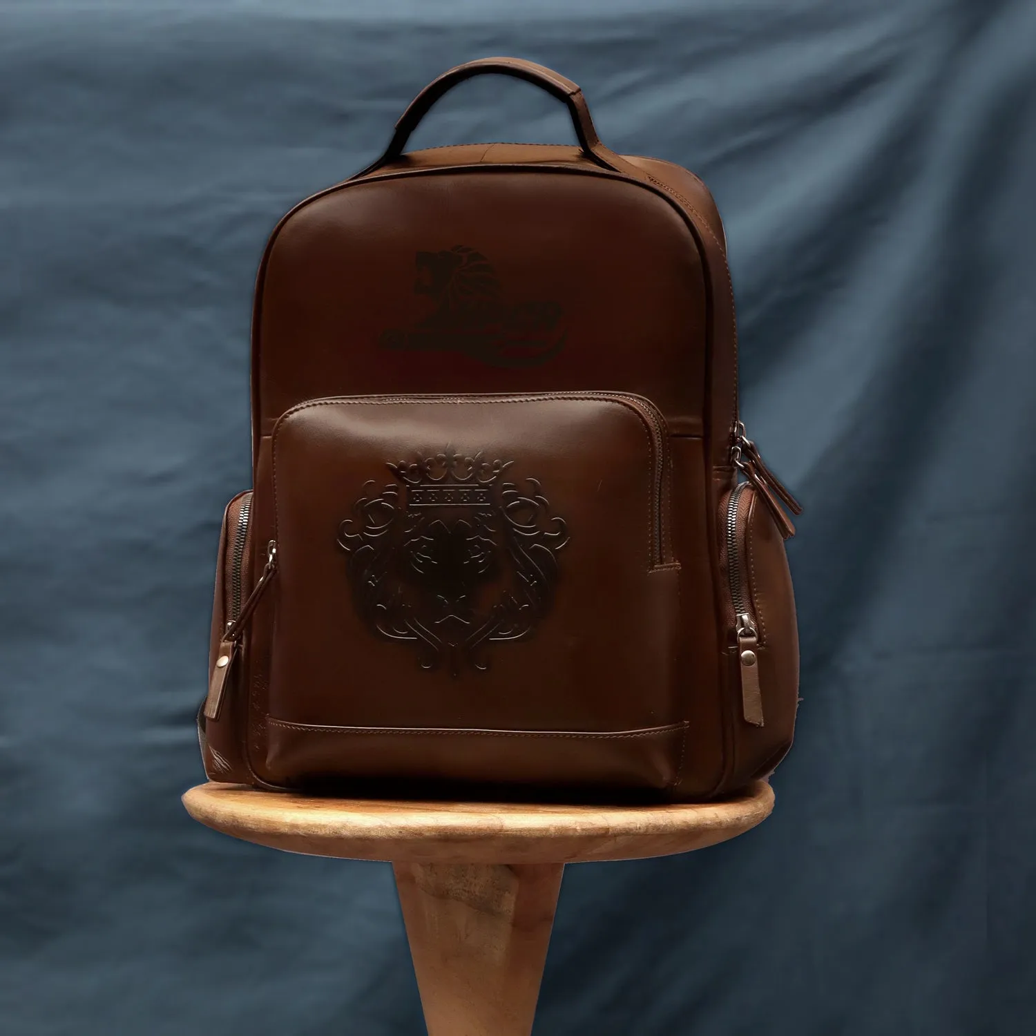 Himachal Pradesh Cricket Academy 2022 Custom Made Bulk Order Leather Dark Brown Backpack(Reference Price for 1 Unit)