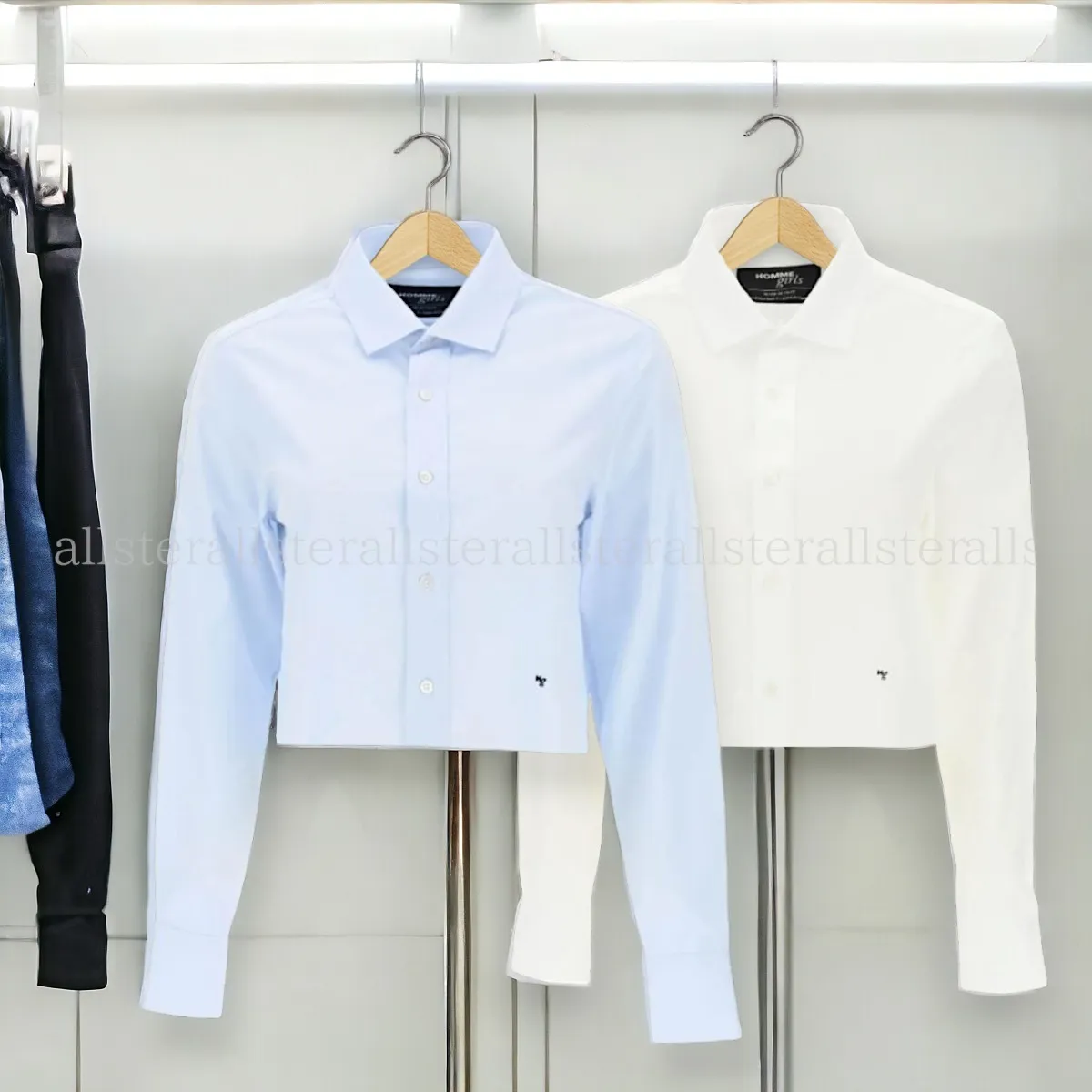 HommeGirls  |Casual Style Long Sleeves Plain Cotton Party Style