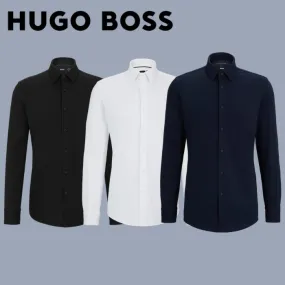 Hugo Boss  |Street Style Long Sleeves Plain Cotton Shirts