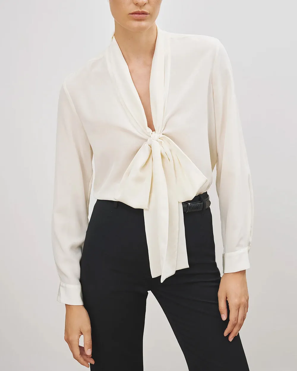 Ivory Tie Neck Angelique Blouse