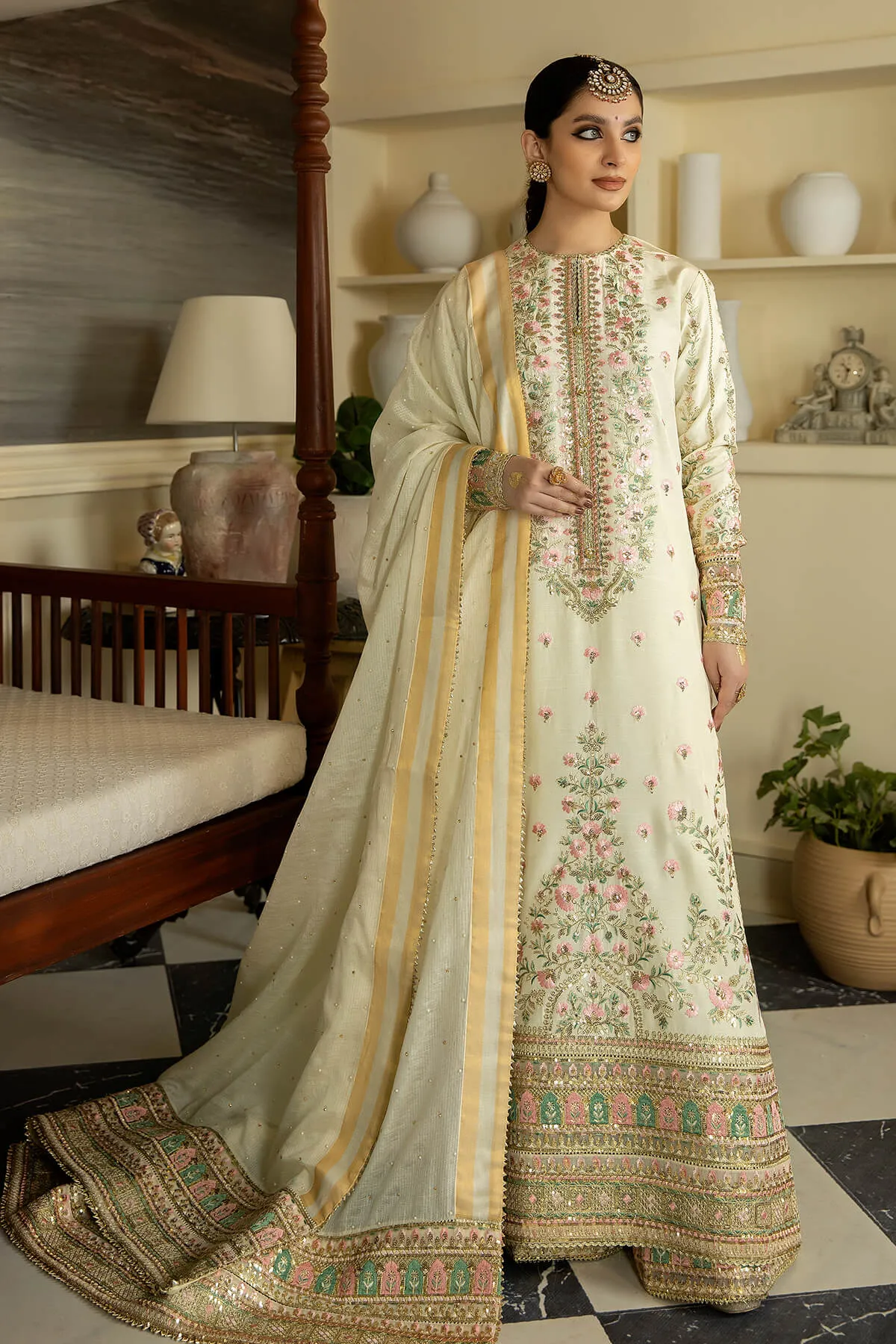 Jahaa'n Ara by Serene Embroidered Raw Silk Unstitched Suit SRS-09