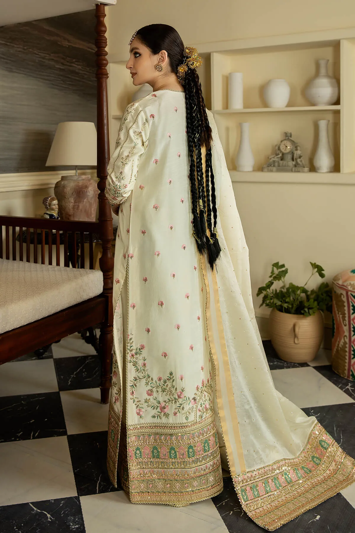 Jahaa'n Ara by Serene Embroidered Raw Silk Unstitched Suit SRS-09