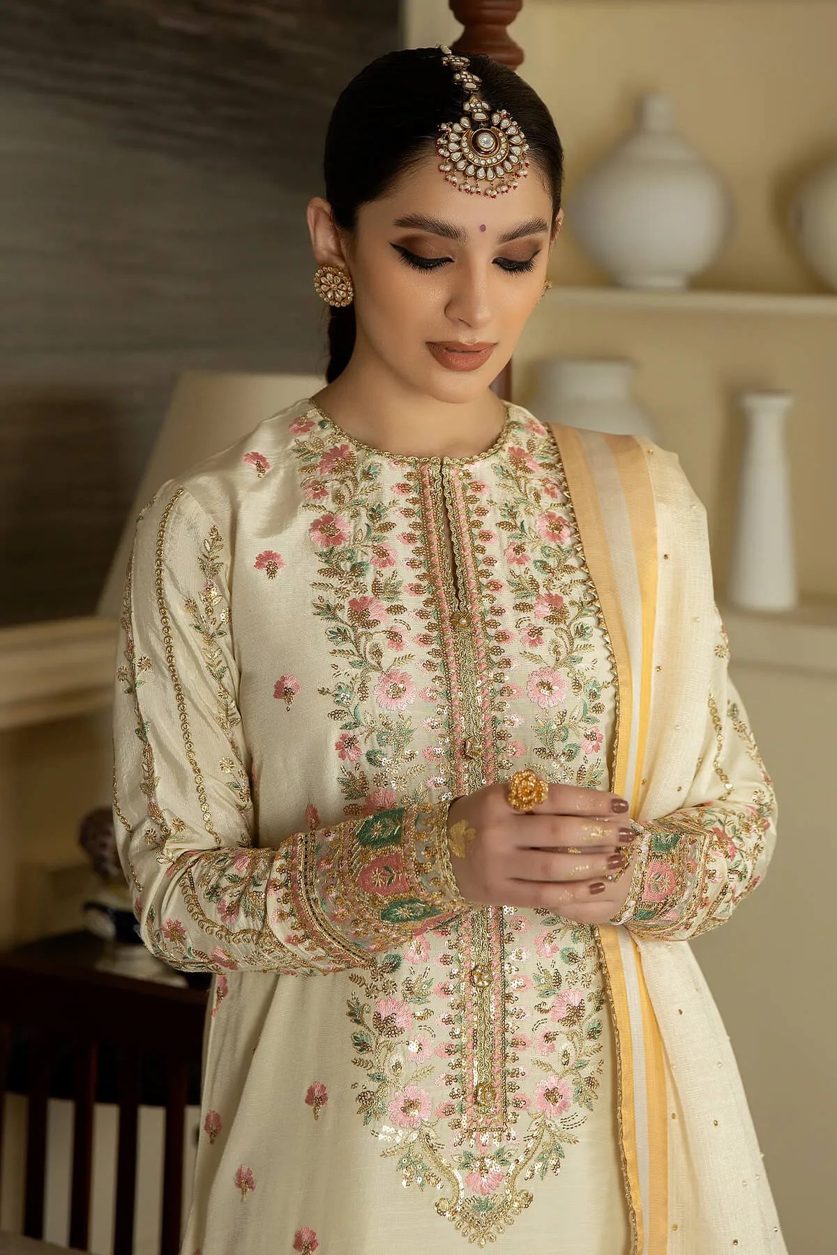 Jahaa'n Ara by Serene Embroidered Raw Silk Unstitched Suit SRS-09