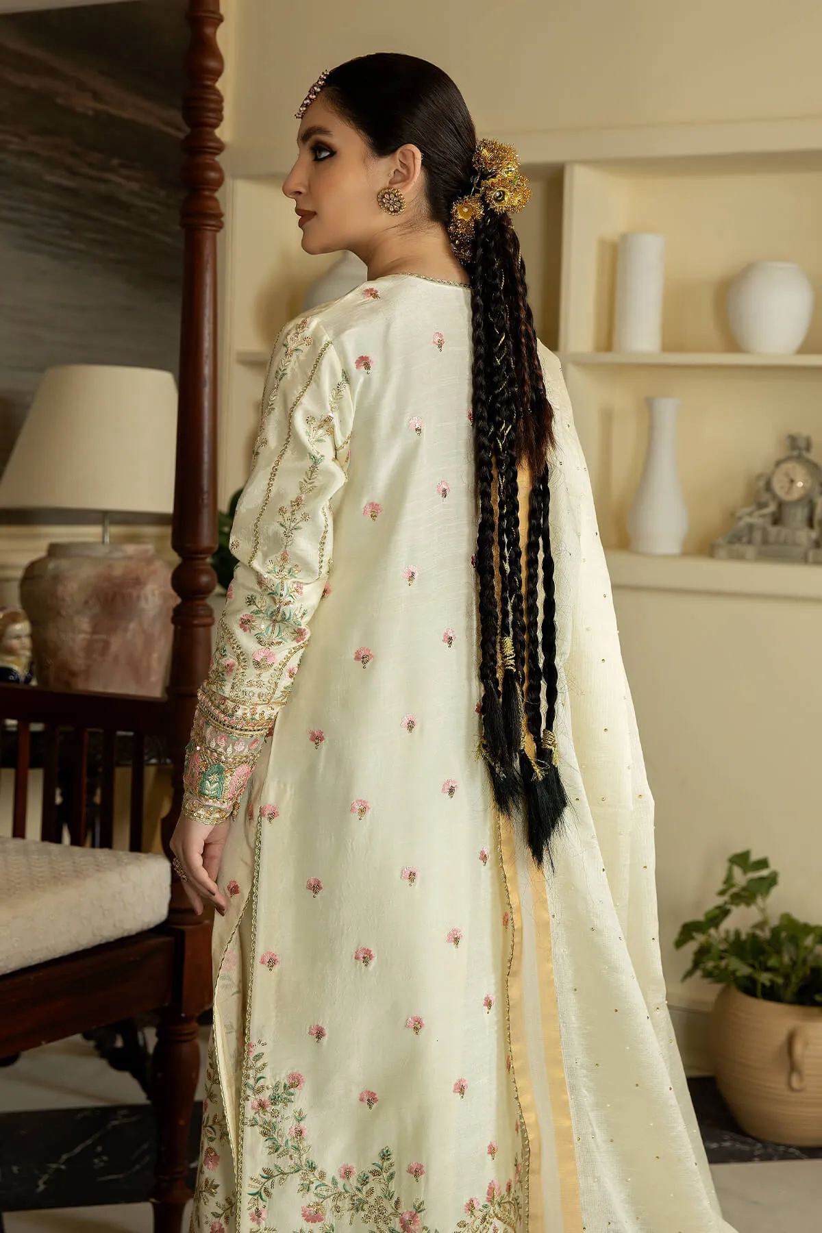 Jahaa'n Ara by Serene Embroidered Raw Silk Unstitched Suit SRS-09