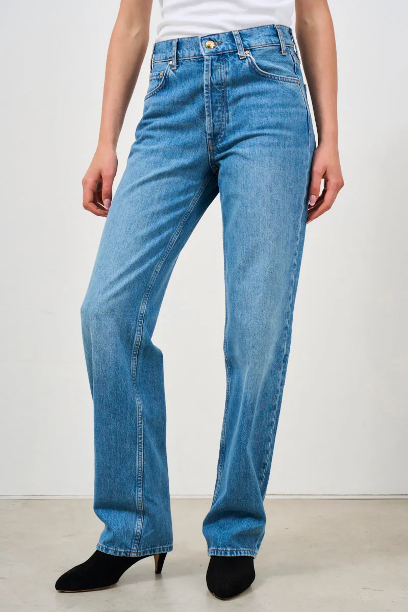 Jeans donna gamba dritta in cotone