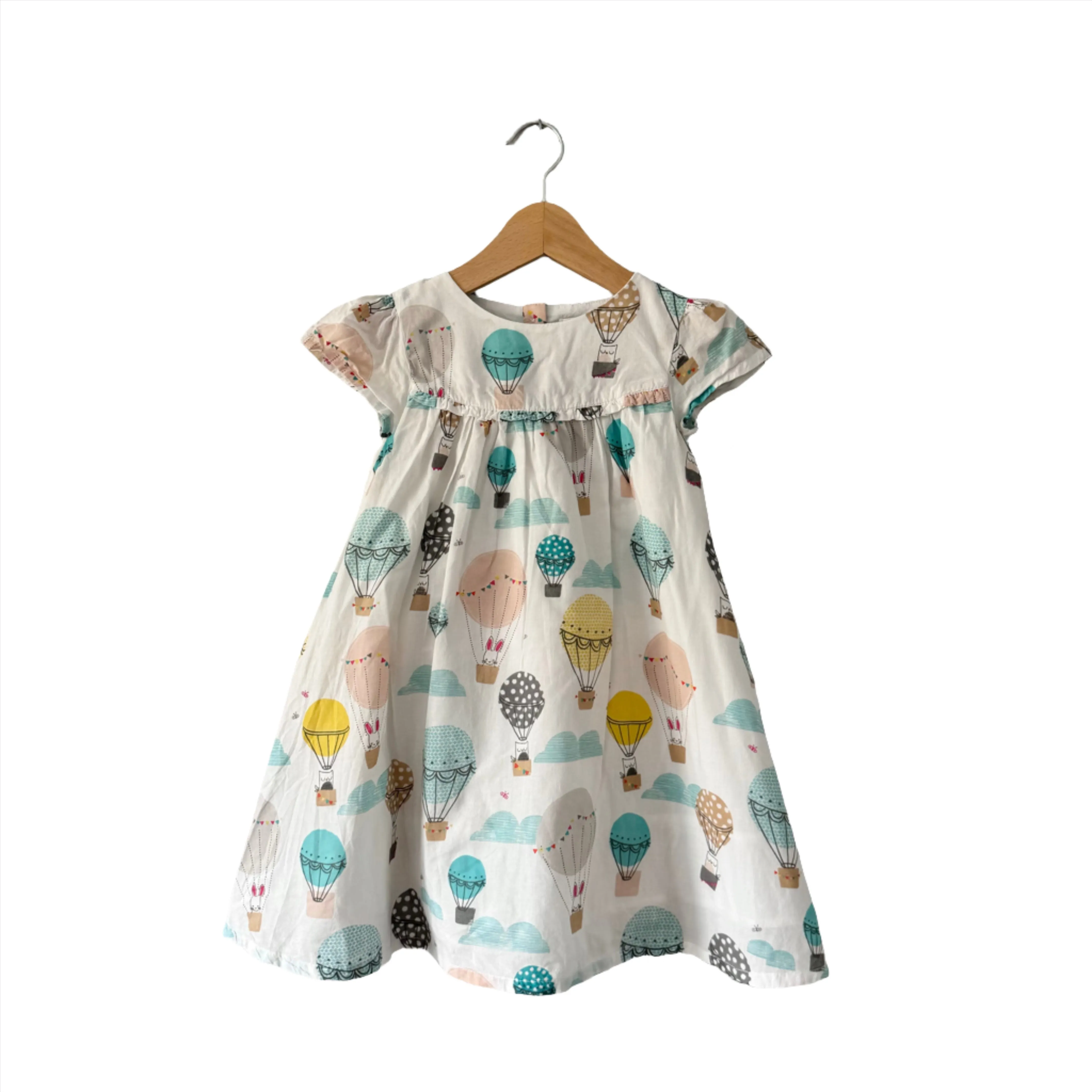 John Lewis / White x air balloon dress & bloomer set / 2-3Y