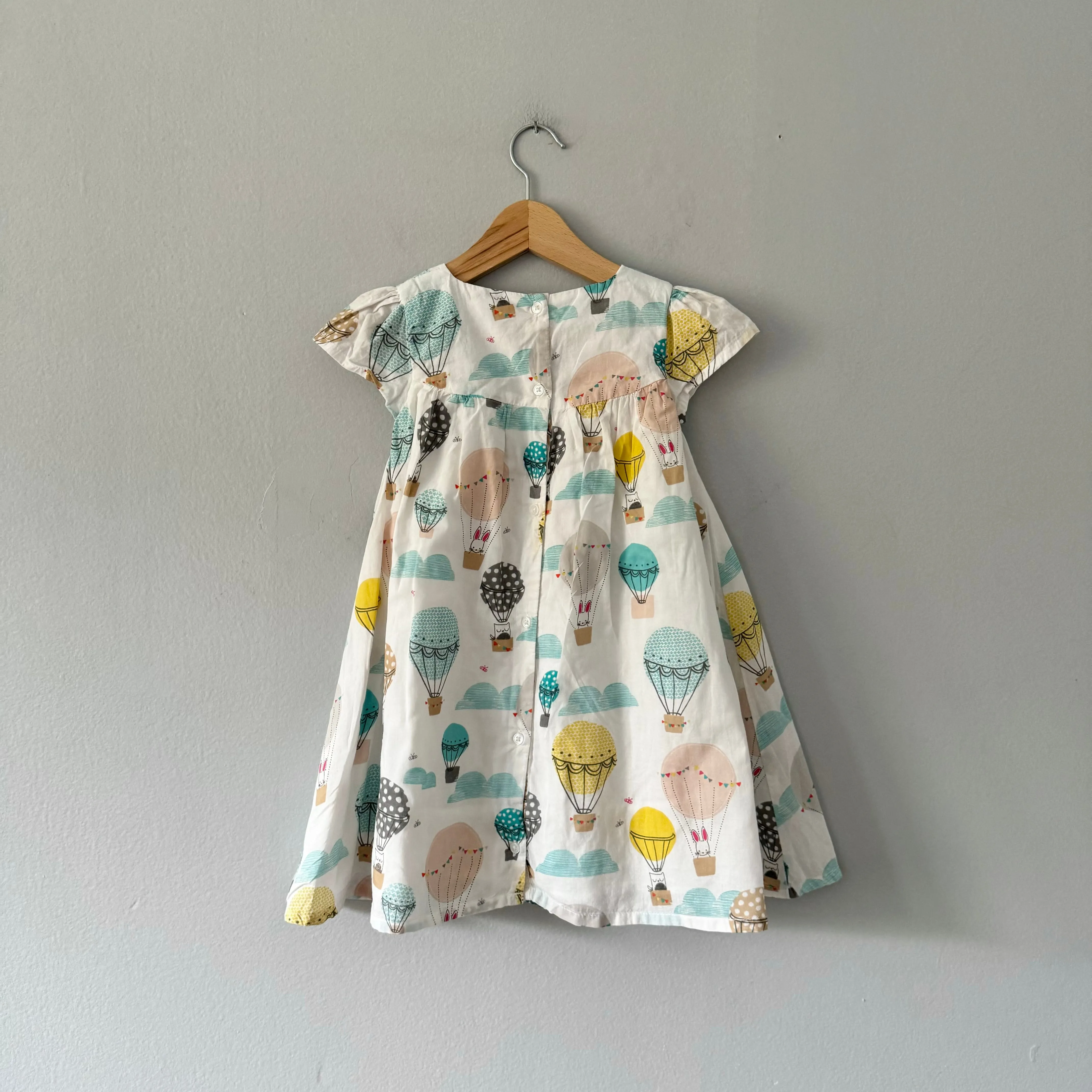 John Lewis / White x air balloon dress & bloomer set / 2-3Y