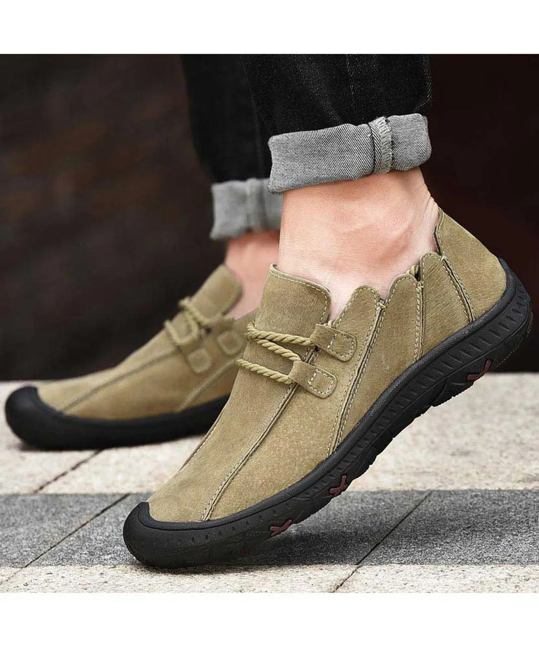 Khaki join sewed style casual shoe sneaker