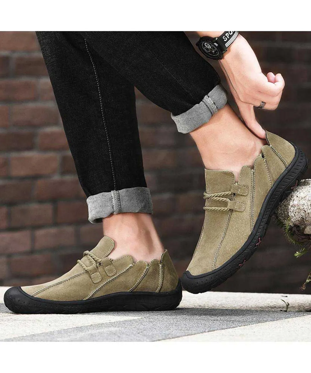 Khaki join sewed style casual shoe sneaker