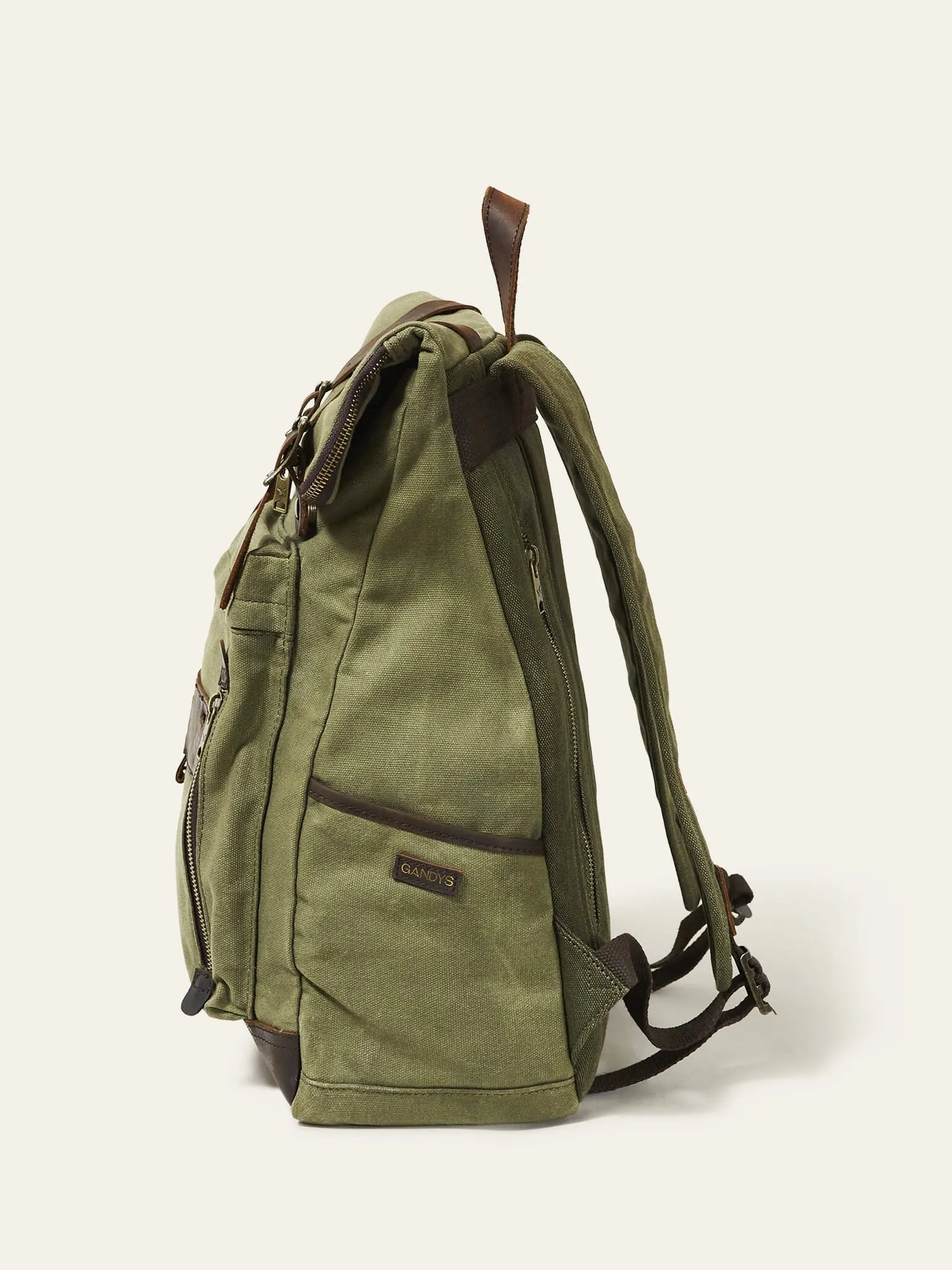 Khaki Waxed Cotton Bali Backpack