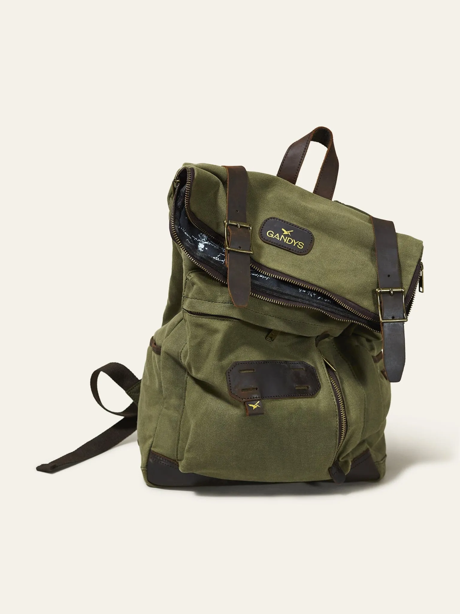 Khaki Waxed Cotton Bali Backpack