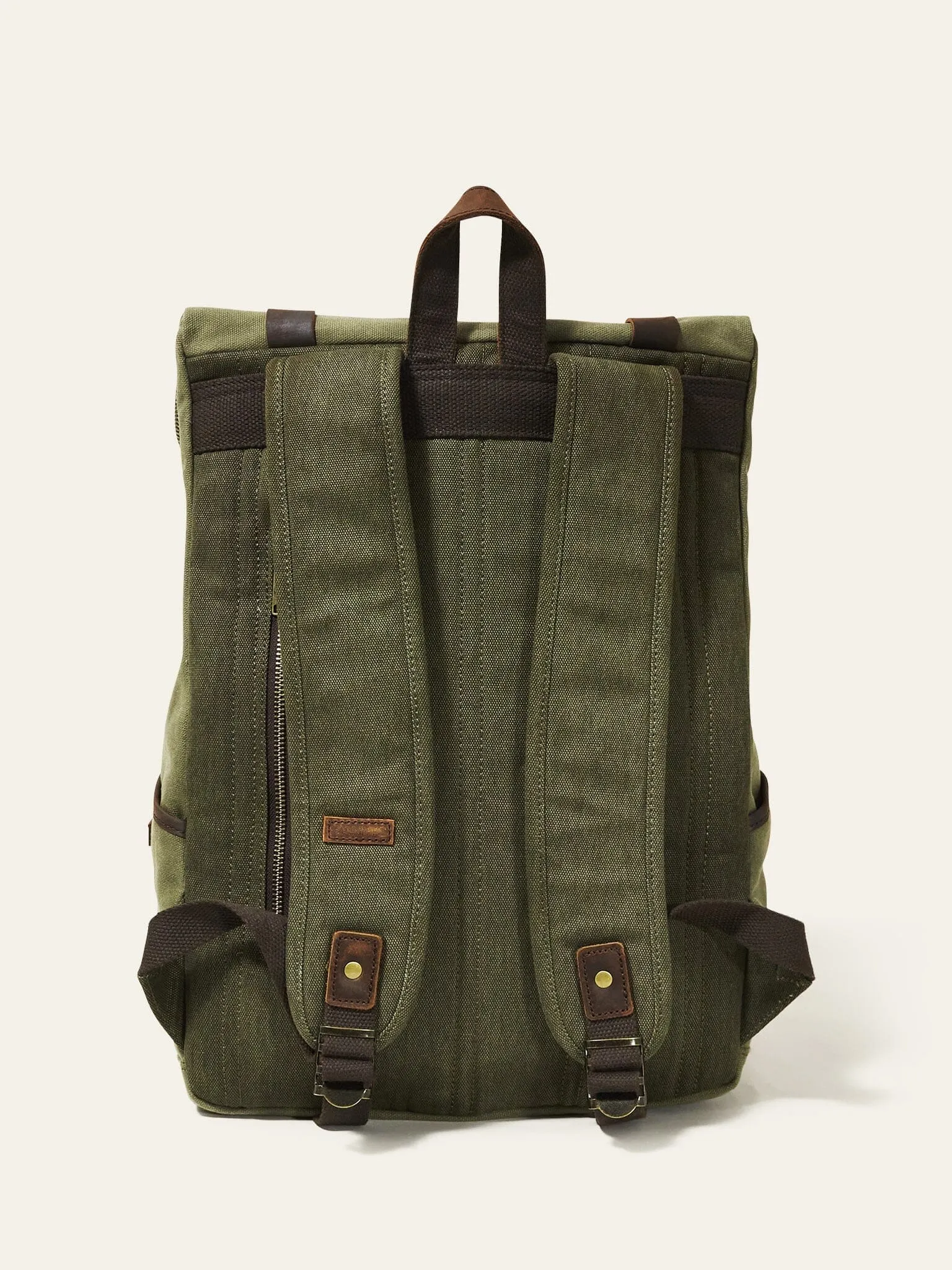 Khaki Waxed Cotton Bali Backpack