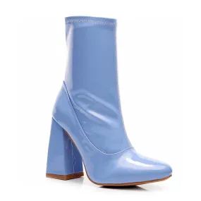 La Gogo Ankle Boot - Periwinkle Wet Look - Rubber Sole