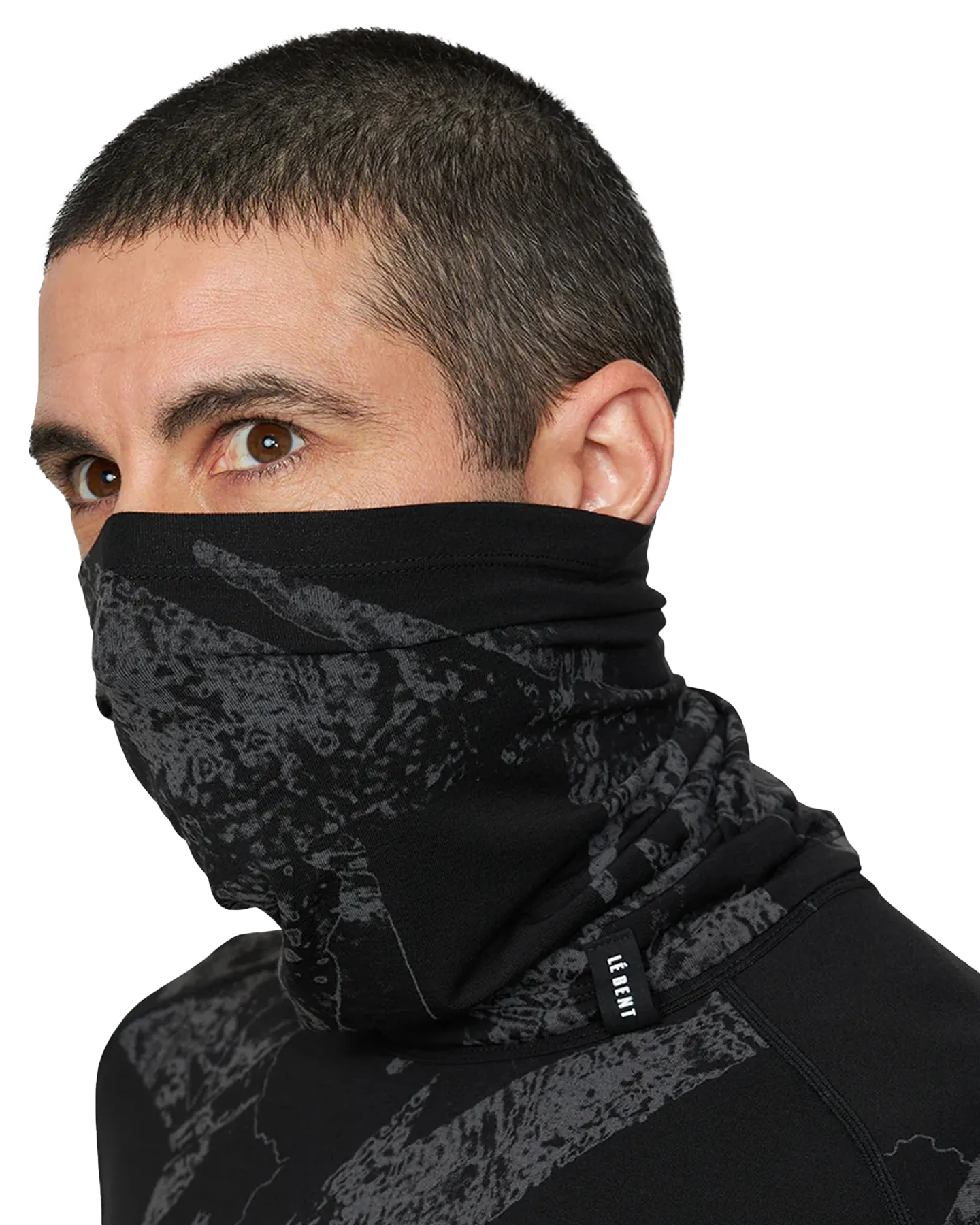 Le Bent Fractal Lightweight Neck Gaiter - Black