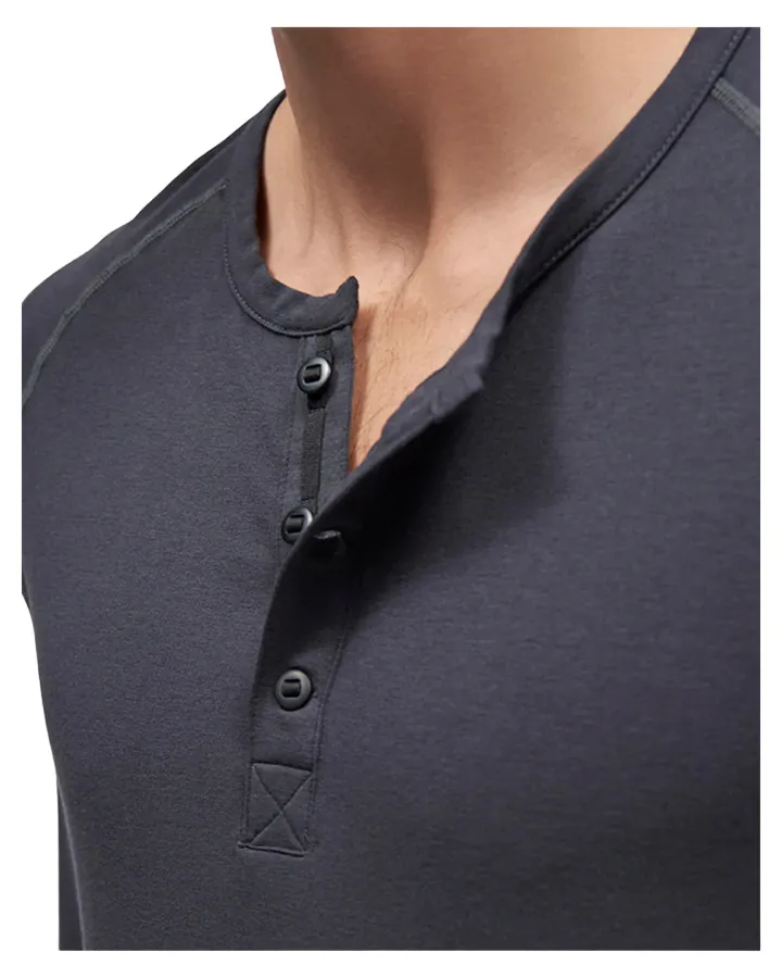 Le Bent Mens 200 Tech Henley - Dark Cloud