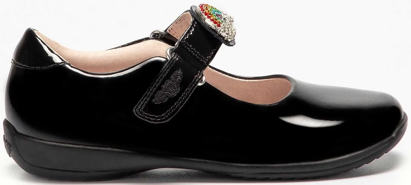 LELLI KELLY LK 8104 BRITE RAINBOW INTERCHANGEABLE STRAP SHOES F FIT BLACK PATENT