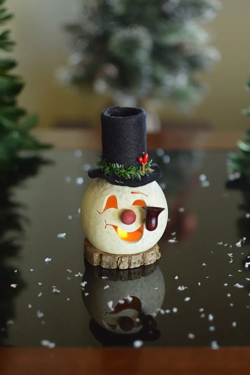 Lewis the Snowman Gourd- Available in Multiple Sizes