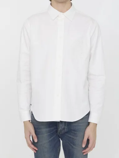 LOEWE  |Long Sleeves Plain Cotton Logo Luxury Shirts