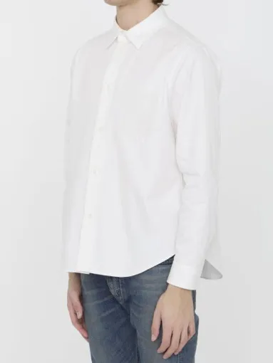 LOEWE  |Long Sleeves Plain Cotton Logo Luxury Shirts