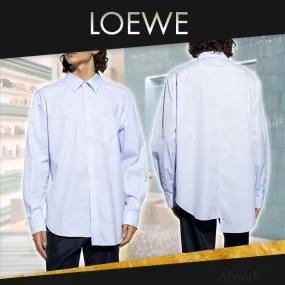 LOEWE  |Stripes Long Sleeves Cotton Logo Asymmetry Luxury