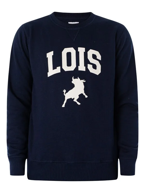 Lois Jeans Felpa Graphic Sweatshirt - Navy/White