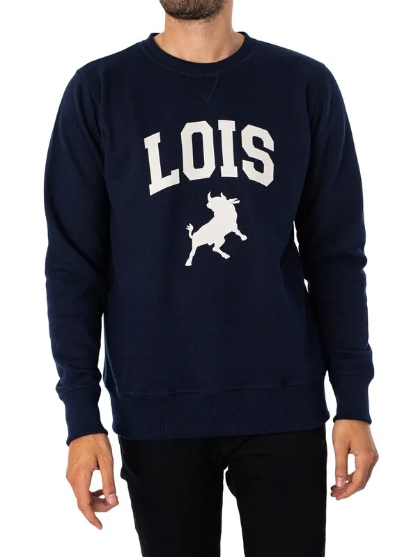 Lois Jeans Felpa Graphic Sweatshirt - Navy/White