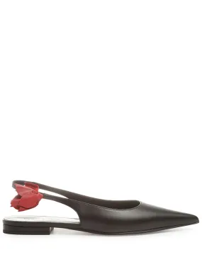 Magda Butrym leather ballerina shoes - Black