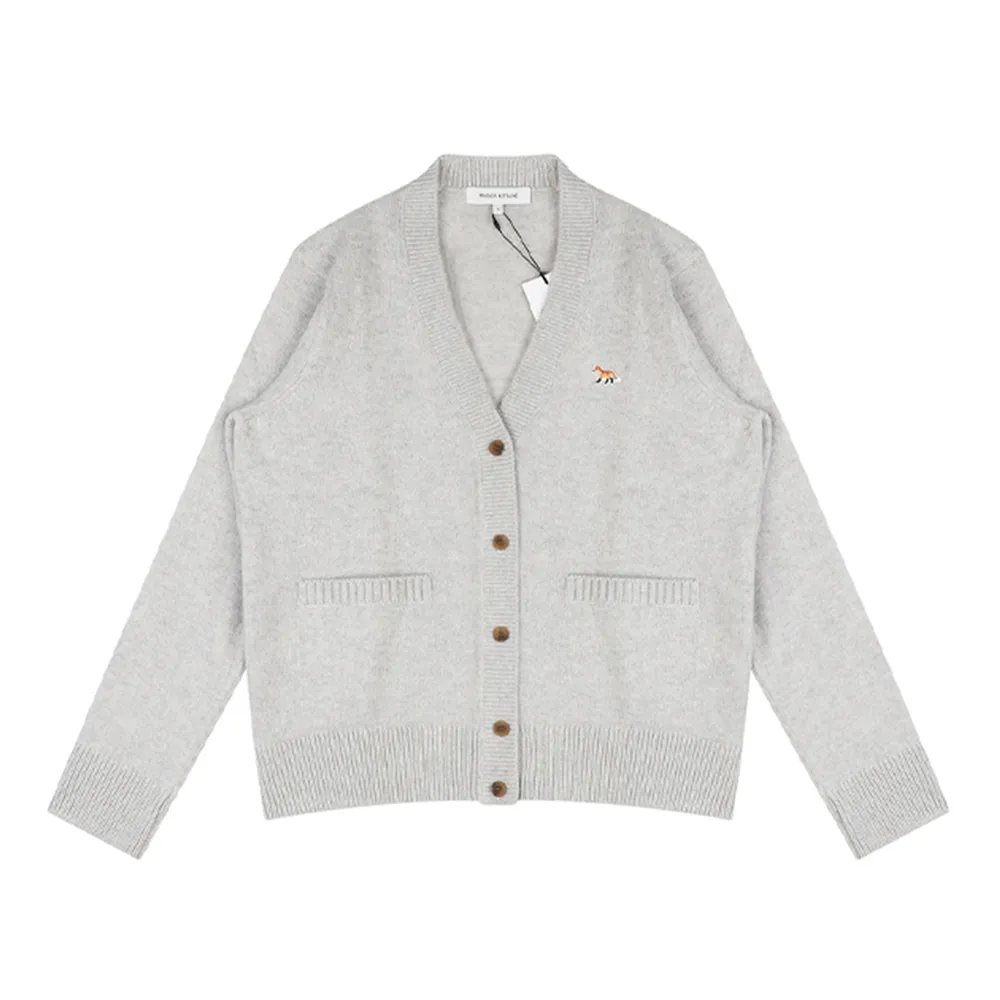 MAISON KITSUNE  |Street Style Long Sleeves Logo Cardigans