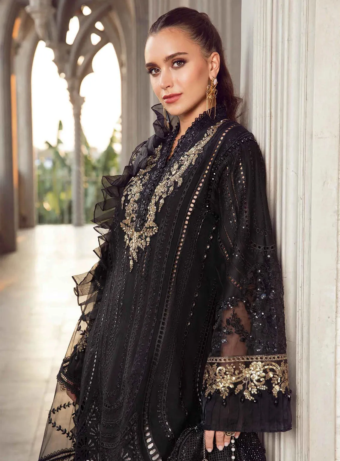 Maria B Luxury Embroidered Lawn Eid Edit-II 3 Piece Unstitched Suit MB24EE2 D-03