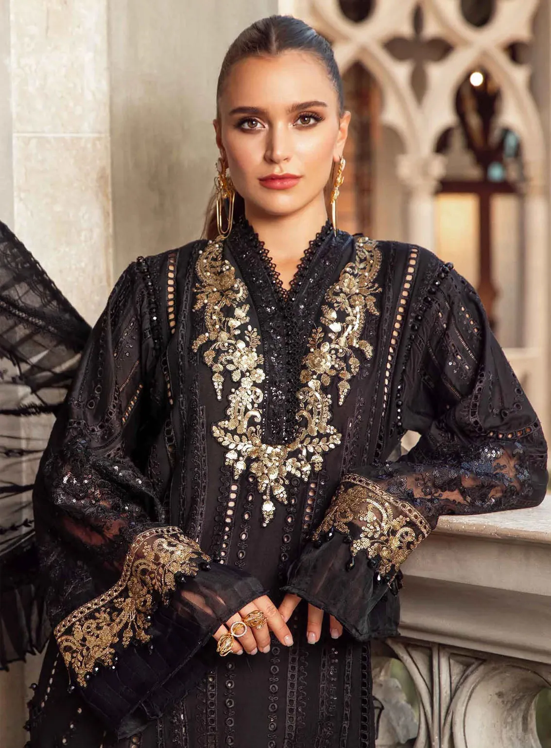 Maria B Luxury Embroidered Lawn Eid Edit-II 3 Piece Unstitched Suit MB24EE2 D-03