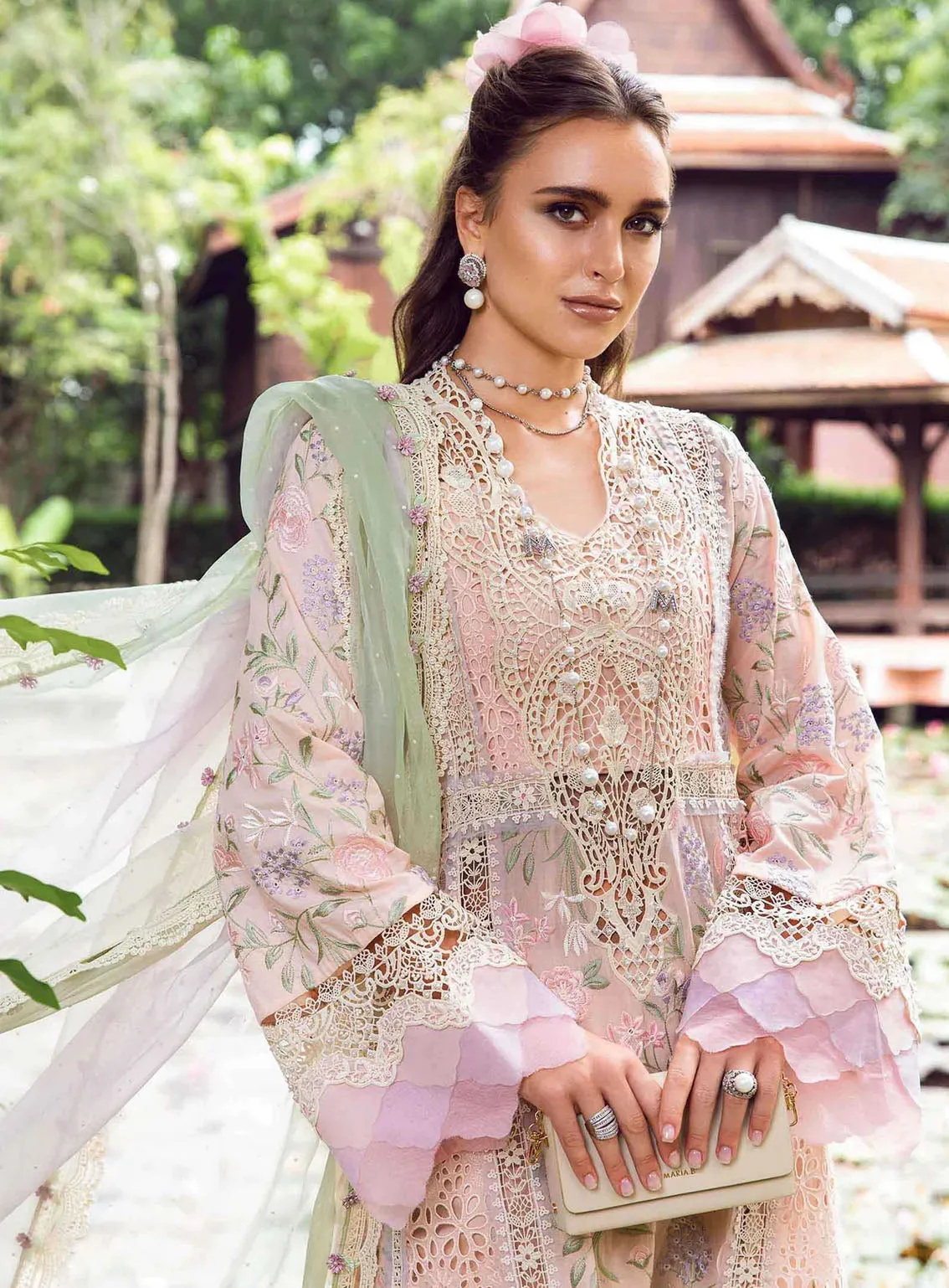 Maria B Luxury Embroidered Lawn Eid Edit-II 3 Piece Unstitched Suit MB24EE2 D-07