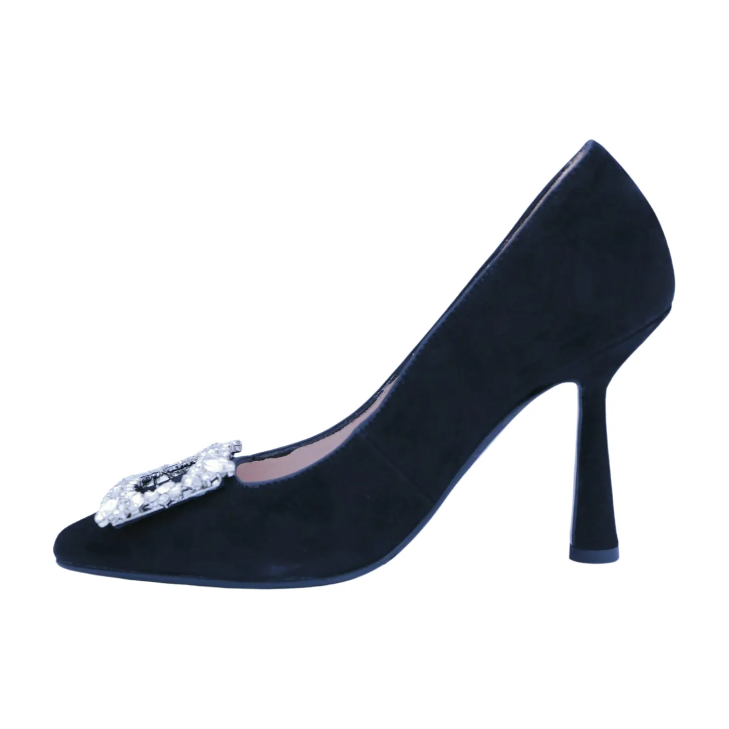 MARIAN Black Suede Stiletto with embellished buckle